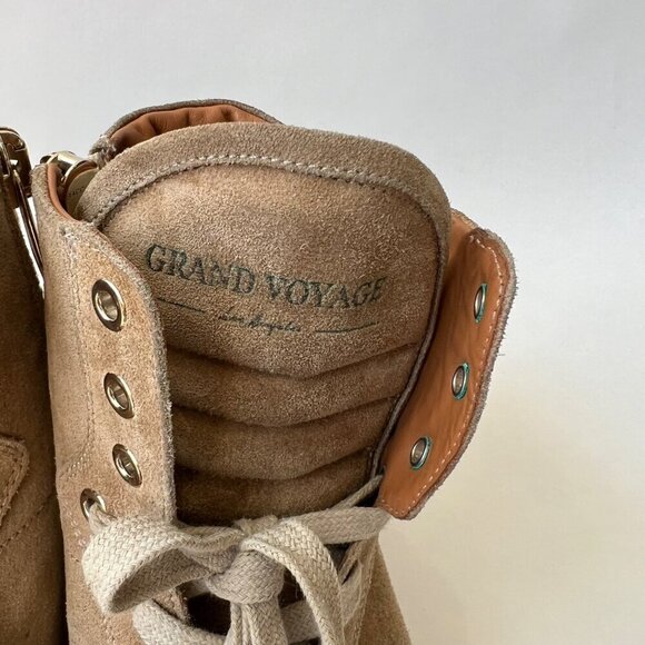 The Grand Voyage Belmondo High suede lace up boots, Tan, Size 10 - Picture 6 of 14